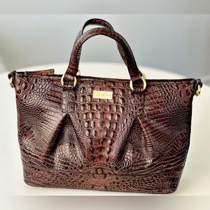 NWT- Brahmin Hunter Quartz Stanton Tote/Bag/Purse - Crocodile Brown